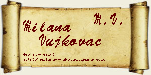 Milana Vujkovac vizit kartica